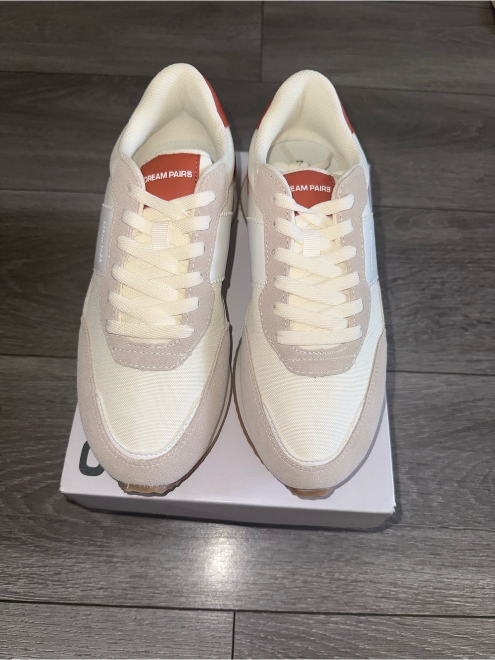 Dream Pairs Cream & Light Pink Retro Runner Sneakers